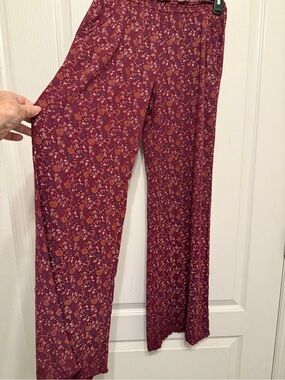 Mossimo Supply Co Wide Leg Pants Marroon Floral Cottagecore Aesthetic XS